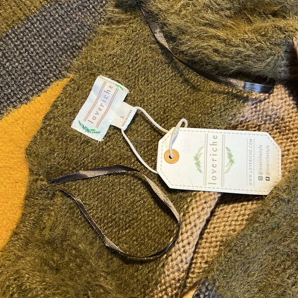 NWT | Love Riche | Oversized Multicolor Stripe Cardigan - Picture 5 of 5